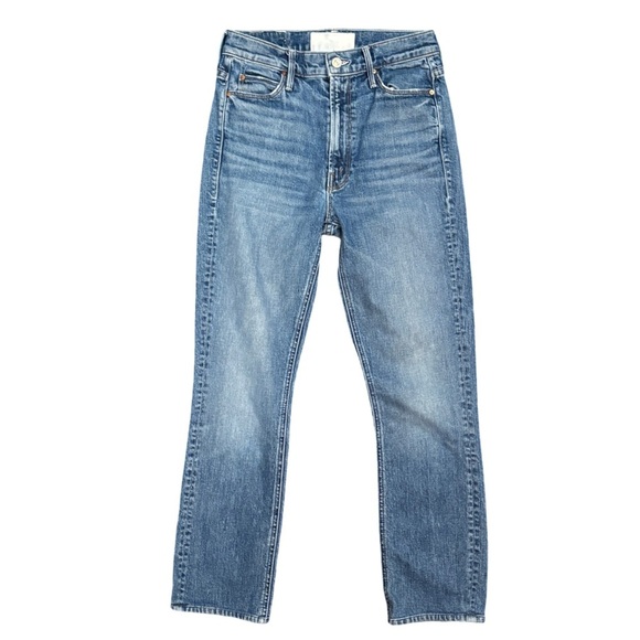 MOTHER The Dazzler Cowboys Don't Cry Medium Blue Distressed Pockets Hem Size 26 - Picture 2 of 13